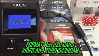 Format 64GB 128GB Card in A119PS A129 DashCam [upl. by Nickie363]