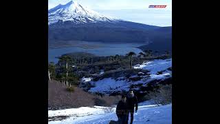 Chile 4k Video Parque Nacional Conguillio Volcán LLaima Vista Aérea Drone Temuco travel nature [upl. by Ahtibbat455]