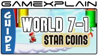 New Super Mario Bros U  Meringue Clouds1 Land of Flying Blocks Star Coins Guide amp Walkthrough [upl. by Yeltrab12]