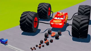 TRANSPORTING PIXAR CARS amp FRUITS WITH COLORED amp JOHN DEERE vs CLAAS vs TRACTORS  BeamNGdrive 962 [upl. by Sido]