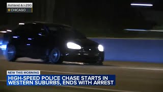 1 in custody after highspeed chase in western suburbs ends in Chicago [upl. by Alena]