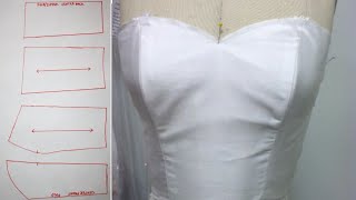 How To Draft A sweetheart Bustier Top Pattern Bustier Pattern Making Tutorial [upl. by Mars]