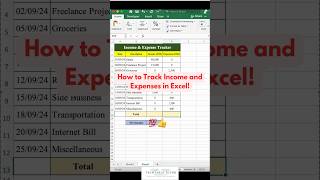 Excel Tutorial How to Track Income and Expenses in Excel excel excelshorts exceltutorial [upl. by Pirali]