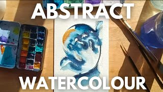 The process of an abstract painting  watercolour on paper [upl. by Adna]