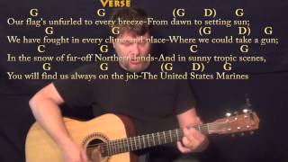 Marines Hymn  Strum Guitar Cover Lesson in G with ChordsLyrics [upl. by Leseil]