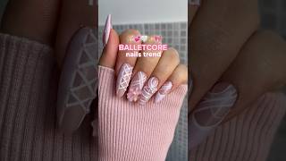 Primo trend unghie del 2024 💅🏼 nailtrends coquette balletcore viraltiktok [upl. by Hyatt]