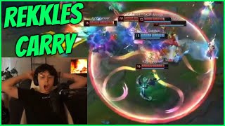 T1 Rekkles Carries The Game Alone With 5Man Neeko Ult [upl. by Ragen354]