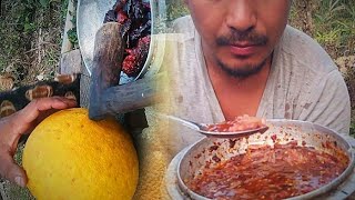 how to cut prepare and eat spicy pomelo juice [upl. by Eikciv78]