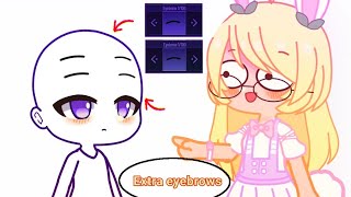 where to get extra eyebrows when you use the eyebrows for hacks gacha club 😯😰 [upl. by Nanerb]