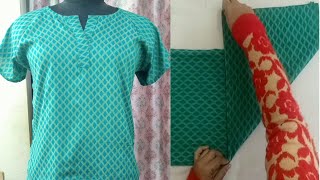 How to stitch simple top at home simple and easy topfit all size sewingsewing for beginners [upl. by Adnyl]