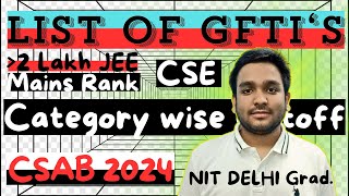 Top GFTIs Colleges At Low Rank 💯 CSE IT amp ECE Cutoff  Best GFTIs Colleges In India 2023 [upl. by Dennett]