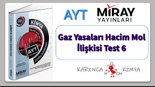 Miray Yayınları AYT Kimya Soru Bankası Gaz Yasaları Hacim Mol İlişkisi Test 6 [upl. by Cirdek]