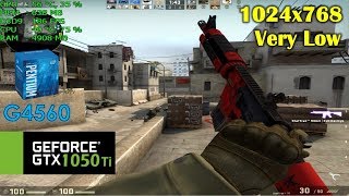 GTX 1050 Ti  Pentium G4560  CSGO  1024x768 LOW Settings [upl. by Thorin]