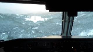 Dash 8 landing in Sogndal Norway  cockpit view [upl. by Noni]