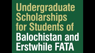 Tutorial Undergrad Scholarships for Balochistan amp Erstwhile FATA [upl. by Aneetsyrk]