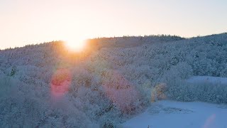 Winter Wonderland Drone Footage Sunset 4K Viewed from Drone [upl. by Oakman795]