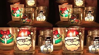 FAROLES NAVIDEÑOS CON TARRITOS RECICLADOS  CHRISTMAS LANTERNS WITH RECYCLED JARDS [upl. by Syman107]