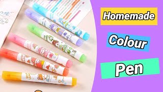 How to make colour marker pen at home  How to make colour markers  How to make dual colour markers [upl. by Gorton]