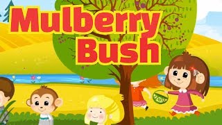 Here we go around the mulberry bush  Comptine en anglais avec paroles pour enfants et bébés [upl. by Teerprug]