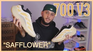 WATCH BEFORE YOU BUY YEEZY 700 V3 SAFFLOWER REVIEW amp ON FEET [upl. by Adnola589]