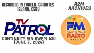 965 FM Radio Maasin  continuity to TV Patrol June 7 2024 [upl. by Townie845]