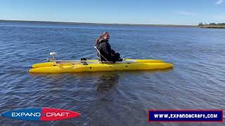 Testing an 18 lb thrust Watersnake Electric Motor on a 12 Expandacraft Paddlecat [upl. by Dnomed453]