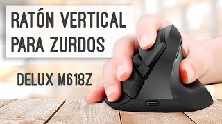 Ratón para ZURDOS vertical 🔥 Delux M618ZD  Unboxing y prueba en español [upl. by Nayhr262]