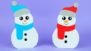 Pupazzo di neve fai da te  Lavoretti di carta facili  DIY Papercraft [upl. by Braca]