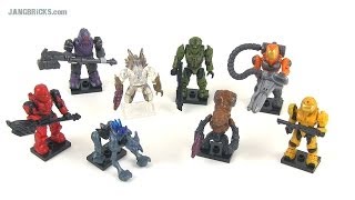 Mega Bloks Halo series 9 minifigure review  All 8 [upl. by Matejka]