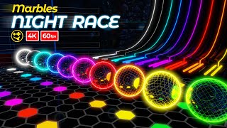 Marble Race Night Race  marbles marblerace marbleracing blender 60fps marblerun [upl. by Nanete]