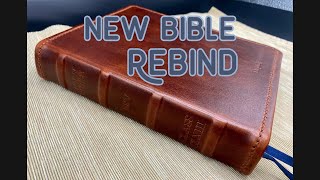 Rebinding A New Bible  Trying some new techniques including dying my own leather [upl. by Etteuqal659]