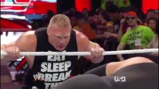 Brock Lesnar Attacks Undertaker Raw 31 March 2014 [upl. by Ulrick]