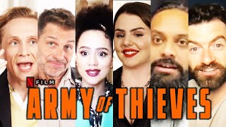 Army of Thieves Zack Snyder Zombie Prequel Cast Interviews [upl. by Hannahsohs525]