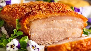 Slow Roasted Pork Belly  Crispy Crackling ultra tender flesh [upl. by Annaicul]