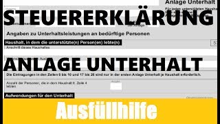 Anlage Unterhalt Elster  Elster Tutorial  Steuererklärung selber machen [upl. by Restivo]