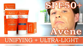 3SECOND ABSORPTION FLUID SUNSCREEN AND TINTED FLUID SUNSCREEN WITH TRIASORB™ FROM AVÈNE  TRY ON [upl. by Ocirederf543]