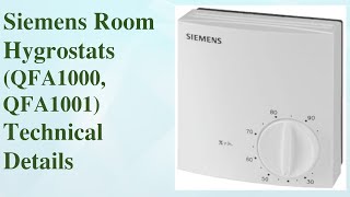 Siemens QFA1000 amp QFA1001 Room Hygrostats hvac  controlsandsystems [upl. by Toy]