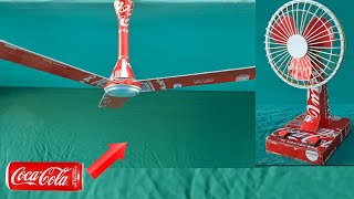 Ceiling fans table fans made from cocacola cans and motors which fan is cooler [upl. by Ammej691]