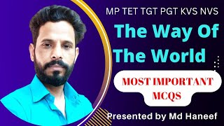 MCQs On The Way Of The World By William CONGREVE TGT PGT DSSSB KVS NVS MP TET [upl. by Eisenberg]