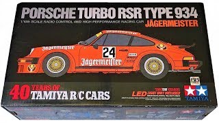 Tamiya RC Cars 40th Anniversary Ltd Porsche Turbo RSR 934 Jägermeister Edition Build Recap [upl. by Wiggins]