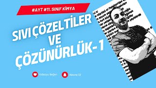 SIVI ÇÖZELTİLER ve ÇÖZÜNÜRLÜK  1 MOLARİTE MOLALİTE  çözeltide kütle ve hacimce derişim ppm [upl. by Feeney711]