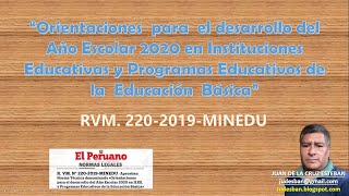 MINEDU  Orientaciones para el desarrollo del Año Escolar 2020 [upl. by Htessil]