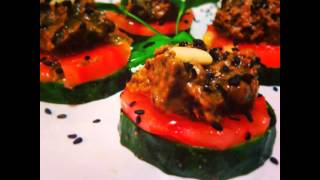 Recetas de cocina vegetariana Canapés de champiñón y olivas [upl. by Vaas400]