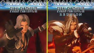 CRISIS CORE FINAL FANTASY VII – REUNION TGS 22 Demo Remake vs Original PSP Early Graphics Comparison [upl. by Erodroeht538]