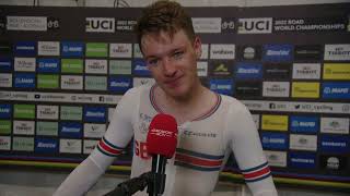 Ethan Hayter  Interview at the finish  World Championships ITT 2022 [upl. by Acnoib]