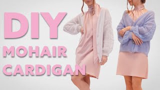 DIY Knit Cardigan  Knitting Tutorial  Mirela Mohair Cardigan [upl. by Harwilll302]