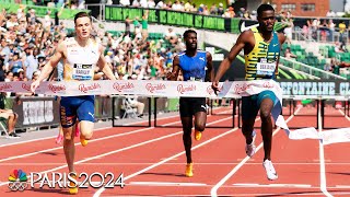 Rai Benjamin MAKES HISTORY in epic 400m hurdles battle with Warholm at Prefontaine  NBC Sports [upl. by Ginelle]