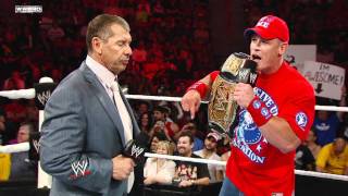 Raw John Cena pleads with Mr McMahon to reinstate CM Punk [upl. by Alahs]