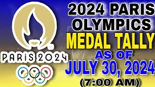 2024 Paris Olympics medal tally as of July 30 2024 700am [upl. by Nomyad]