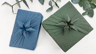 Gift Wrapping｜Christmas Gift Wrapping Ideas  Origami Christmas Star（Square Box） [upl. by Schechter]